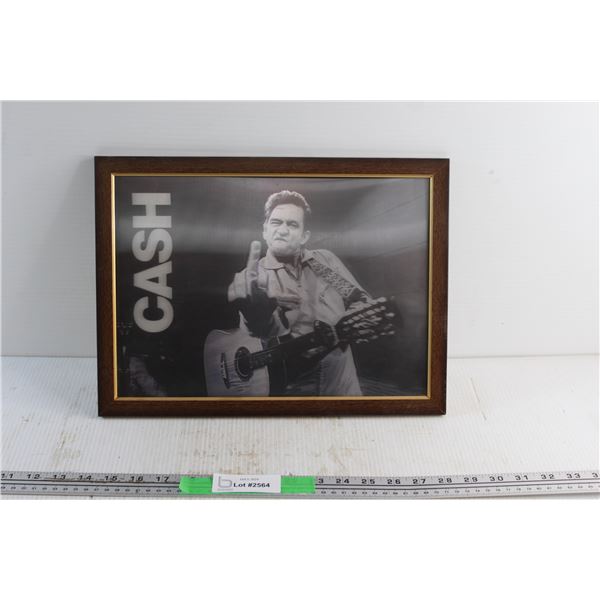 Johnny Cash Framed Holographic Picture 15'' x 11''