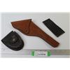 Image 1 : Leather Fire Arm Holster - Handcuff Holster - Glasses Case