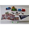 Image 1 : Canadian Hockey Card Packs - Plastic Toy Train - Gilligan Island Trading Card - Key Chains