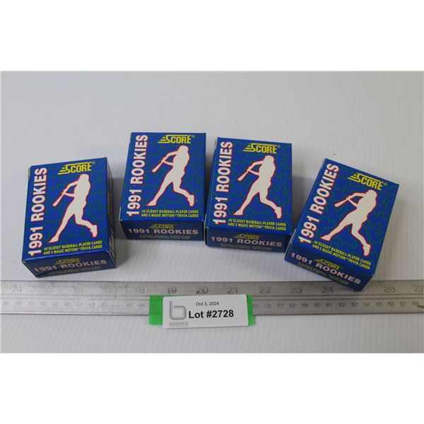 (4) Boxes of Score 1991 Rookies Baseball Collector Cards