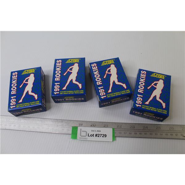 (4) Boxes of Score 1991 Rookies Baseball Collector Cards