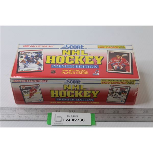 Box of 1990 Score NHL Hockey Collector Cards - 445 Bilingual Player Cards Complete - Sealed