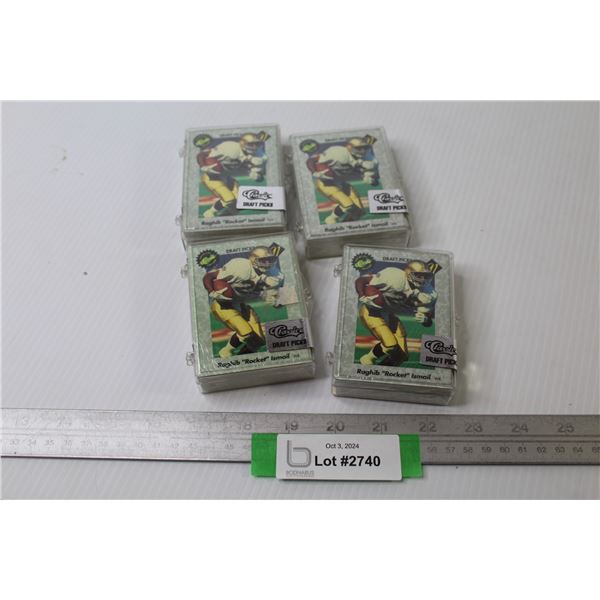 (4) Packs of Football Draft Pick Cards - Sealed w/ Certificates of Authenticity