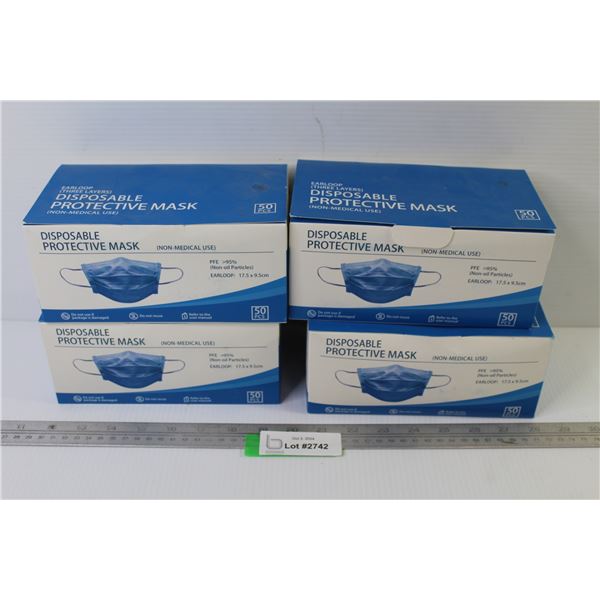 (4) Boxes of Disposable Protective Masks