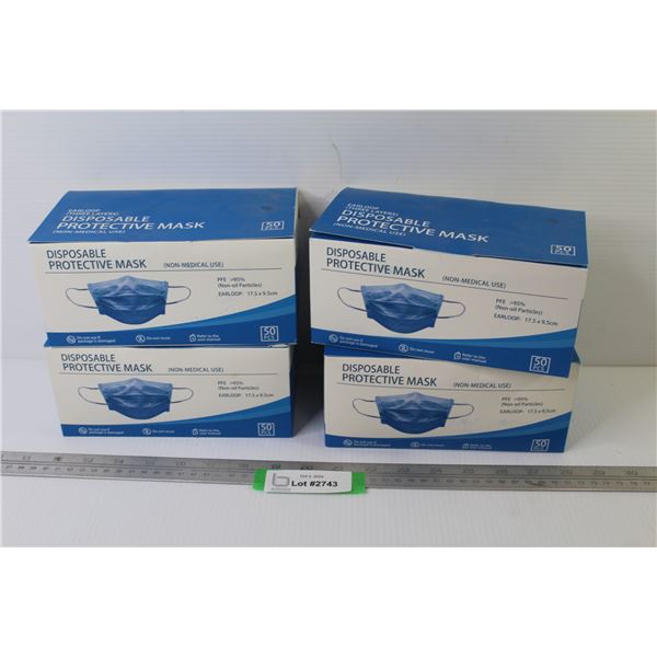 (4) Boxes of Disposable Protective Masks
