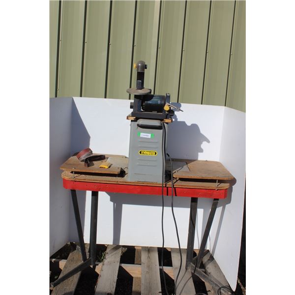 ** Mastercraft Belt Sander & Trade Master Planer -12.5" Wide - On Custom Built Stand - Powers On