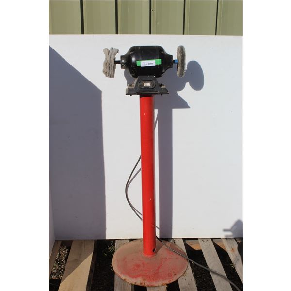 ** Buffing Wheels on Bench Grinder on Stand - Powers On