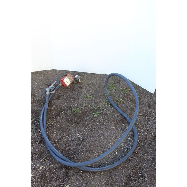 ** Tuthill 800C Fuel Meter & Shut off Valve , Fuel Hose & Nozzle w/ Lock on Valve, No Key - as is
