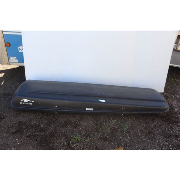 ** Transport Vehicle Roof Storage - Some Damage - 86" x 23" - No Key, Needs Mounting Hardware, as is