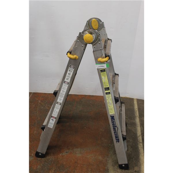 * Mastercraft Adjustable Ladder - Model 061-73038-4 - 300lb Capacity - Step Ladder: 3.5ft - 5.5Ft Ex