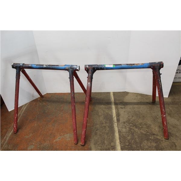 * (2) Custom Built Metal Saw Horses - 28" Tall x 29.5" Wide x 2ft Wide