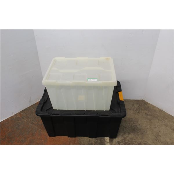 * (2) Storage Totes - Clear & Black - 29.5" Long x 20" Wide x 14.5: Tall