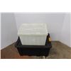 Image 1 : * (2) Storage Totes - Clear & Black - 29.5" Long x 20" Wide x 14.5: Tall