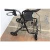 Image 4 : * Evolution Brand Wide Wheels Base - Folding Walker w/Shopping Basket & Seat - Brakes Work