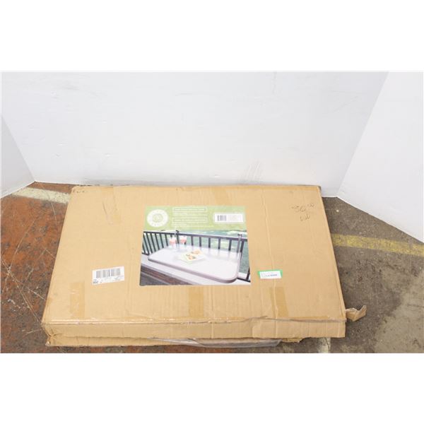* Fold Down Balcony Table - Glass Top - 3Ft Wide x 20" Deep - Appears NIB