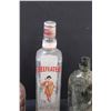 Image 4 : (2) Vintage Glass Bottles (Green & Brown) & Beefeater Gin Bottle