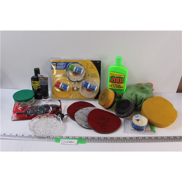 Automotive Polishing Tools & Pads, Orbital Sanding Set w/Adapter, Ashtray, Polishing Compound