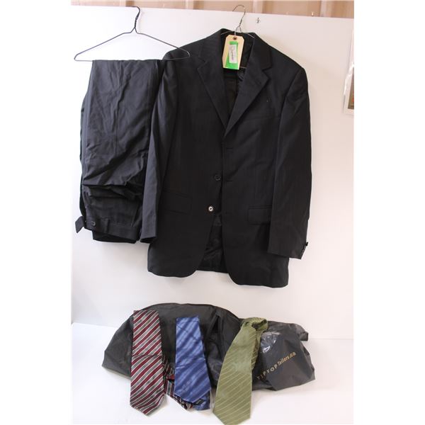 * Beliissmo Dress Jacket (Approx Men's Small) & Dress Pants: Approx 28-30 Waist & (3) Ties