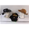 Image 1 : Sydney Oil Skin Hat (Size Large), Billabong Straw Hat (Size Large), Vancouver Canucks Baseball Hat, 