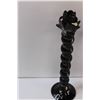Image 4 : (2) Black Tall Candle Holders - 13" Tall - One Damaged, see pictures