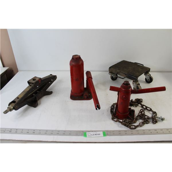 (3) Jacks, Roller/Dolly, Chain