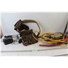 Image 1 : Leather Tool Belt, Extension Cord, Hose, 18v Battery Charger, Welding Mits