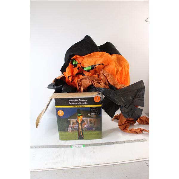 Pumpkin Scrooge Halloween Blow Up Decoration - As Is