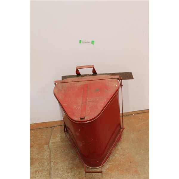 * Red Stepping Garbage Bin - 16" x 16" x 19"