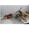 Image 7 : Black Crate, Bongos - One with a big crack, Ice Fishing Scoop, Plane and Bike Made out Of Cans, Pump