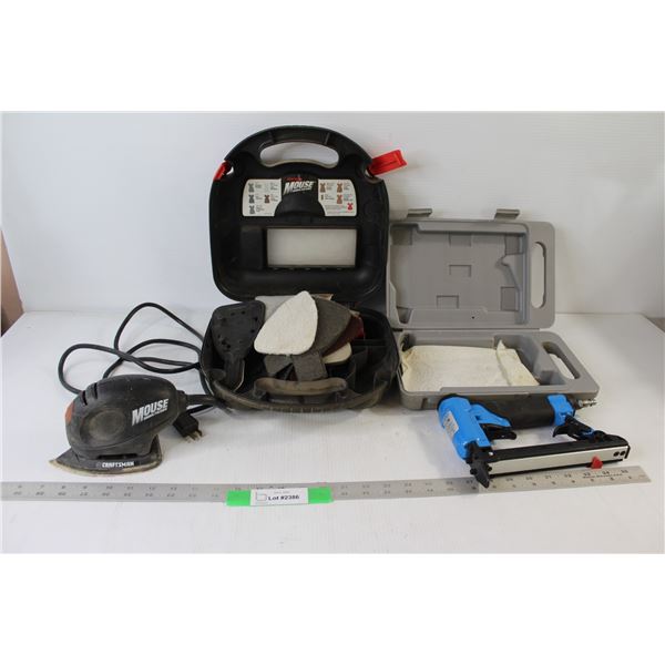 Craftsman Mouse Sander Set - Tested Powers On, Staple Gun - As Is