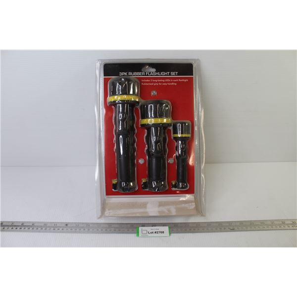3Pk Rubber Flashlight Set (NIB)