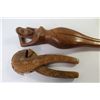 Image 5 : Carved Map of Jamaica - (2) Carved Wooden Nut Crackers