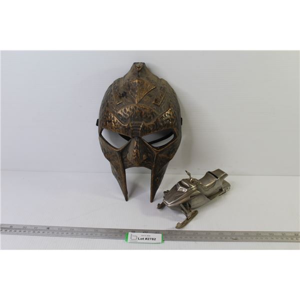 Metal Snow Mobile Bank - Plastic Mask