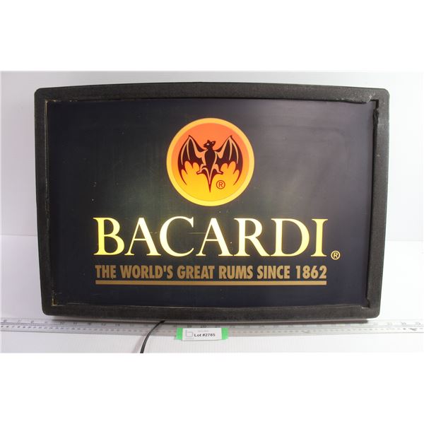 Bacardi Rum - Box Light Sign (16" x 23 1/2" - small hole in front - switch isn't working property
