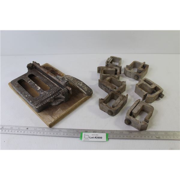 Vintage Metal Putter Cutter - (7) Bolt Clamps