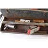 Image 6 : Metal Tool Box w/Contents - Small Hand Tools - Grinding Wheel - Stapler - Hack Saws - Laser Level