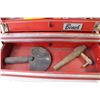 Image 5 : Metal Beach Tool Box w/Contents - Small Hand Tools - Chalk & String Snap Line - Wooden Keg Tap