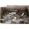 Image 4 : *Wooden Tool Box w/Contents - Vintage Breast Drill - Chalking Guns - Cement Edge Trowels - Corner Mu