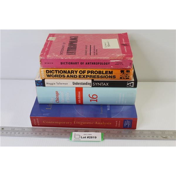 (5) Books - Dictionaries - Understanding Syntax - The Chicago Manual - Contemporary Linguistic Analy