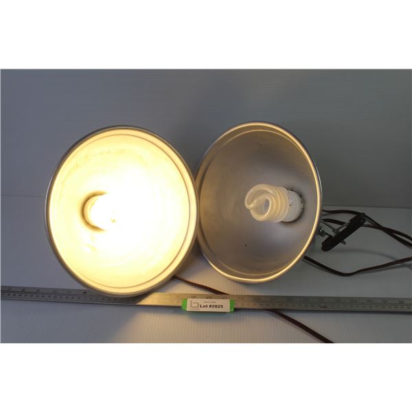 (2) Metal Lamps w/Clamp (both working - only one bulb)