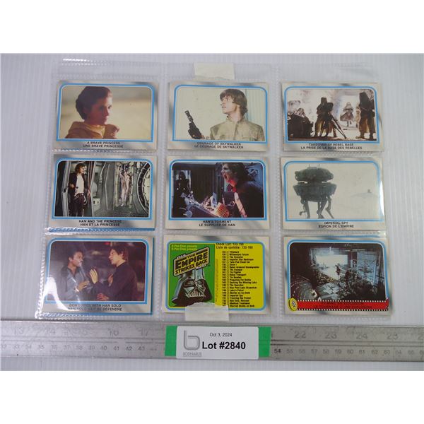 (18) Vintage 1980 Star Wars "The Empire Strikes Back" Cards Carefully stored, gradable, icludes stic