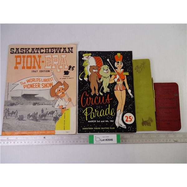 Vintage "Bridge" Card Game Score Book w/pencil, 1899 Small linen ledger book,1961 Figure Skating and
