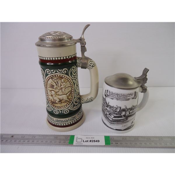 1978 Avon "lidded stein"-"Hunting Dog and Trout Fishing and Small lidded Stein for Hypo Bank-German