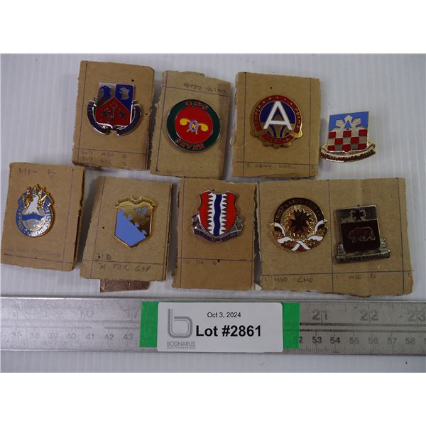 (9) USA Military Insignia Pins