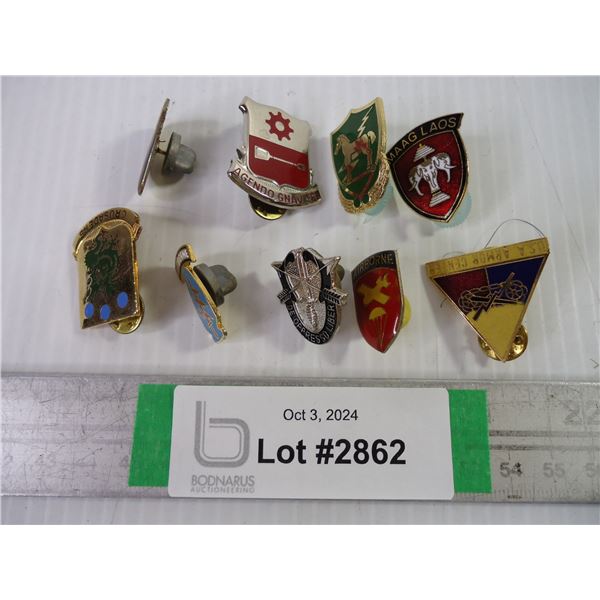 (9) USA Military Insignia Pins