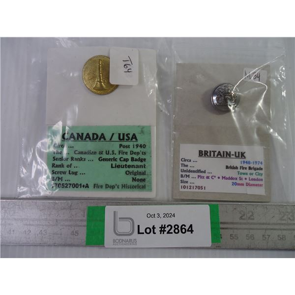 (2) Badges-Canada and Britain-description in pictures