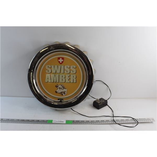 Bottle Cap Swiss Amber Light Up Sign 15'' - Works