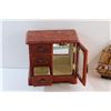 Image 4 : Wooden Jewelry Drawer and (2) Handmade Decorative Ships