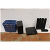 Image 1 : * Samsung Speaker System and Plastic Tote - As Is