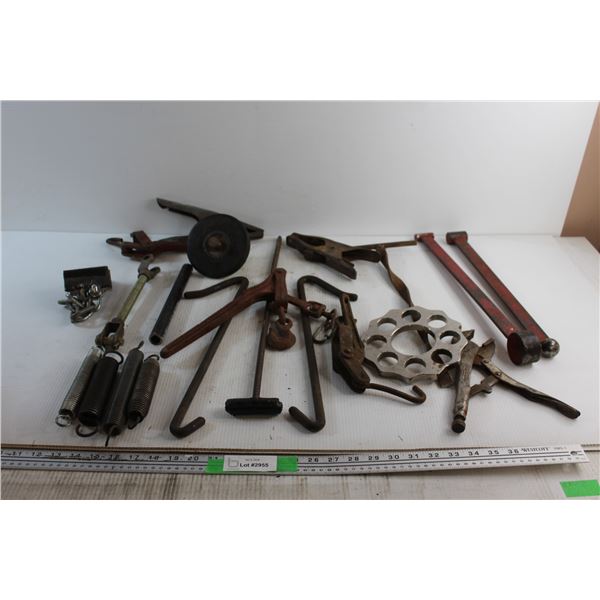 Wheel Spacer, Springs, Pliers, Hooks and Assorted Items